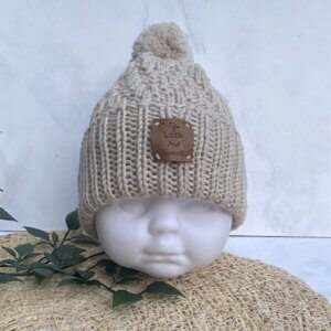 Babymutsje Stoer | Merinowol | Handgebreid | 0 tot 3 en 3 tot 6 maanden