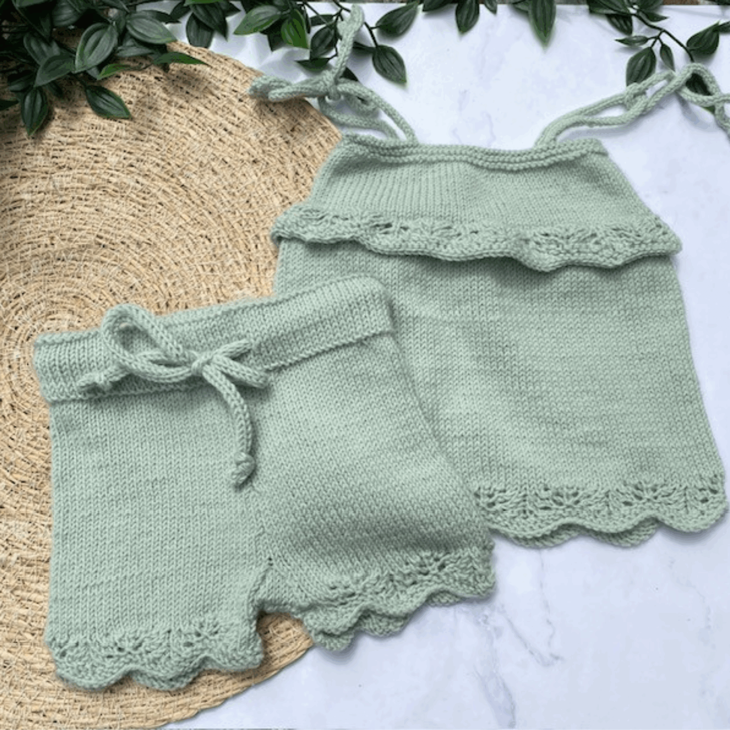 Millie | 2-delig babysetje van Merinowol | broekje & hemdje | maat 62